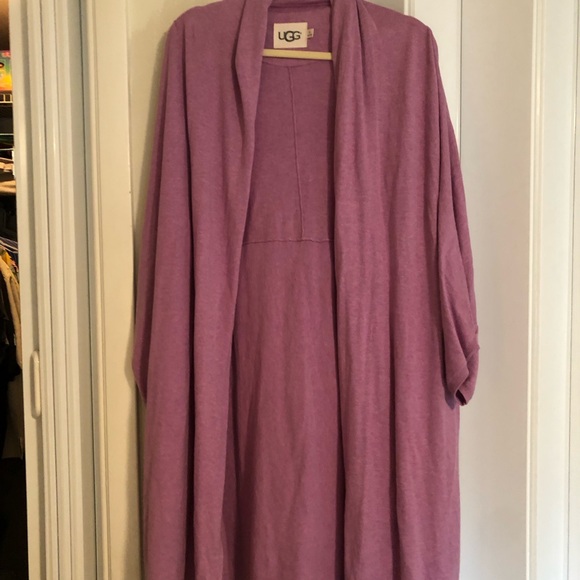 UGG Australia Women's Nora Knit Lounge Wrap Cardigan size XL Orchid lilac knit - Picture 2 of 10